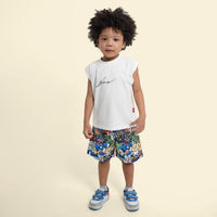 Boys Multicolor Graphic Print Elasticated Shorts Shorts