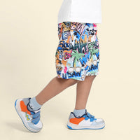 Boys Multicolor Graphic Print Elasticated Shorts Shorts