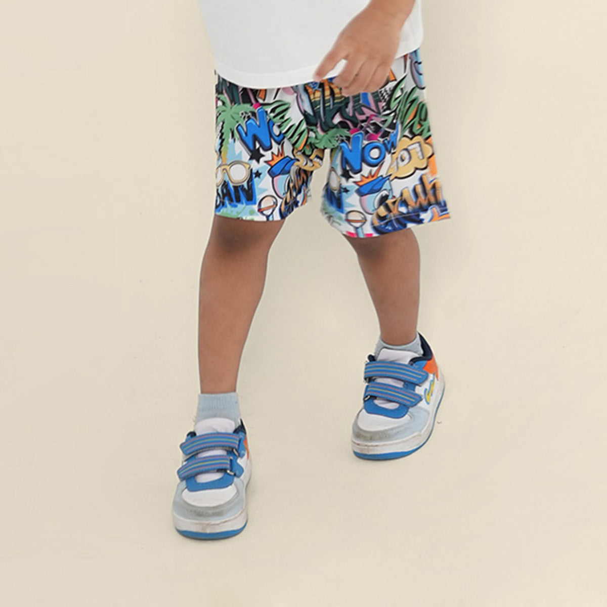 Boys Multicolor Graphic Print Elasticated Shorts Shorts