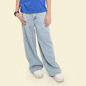 Boys Blue Elasticated Waist Denim Pants Pants