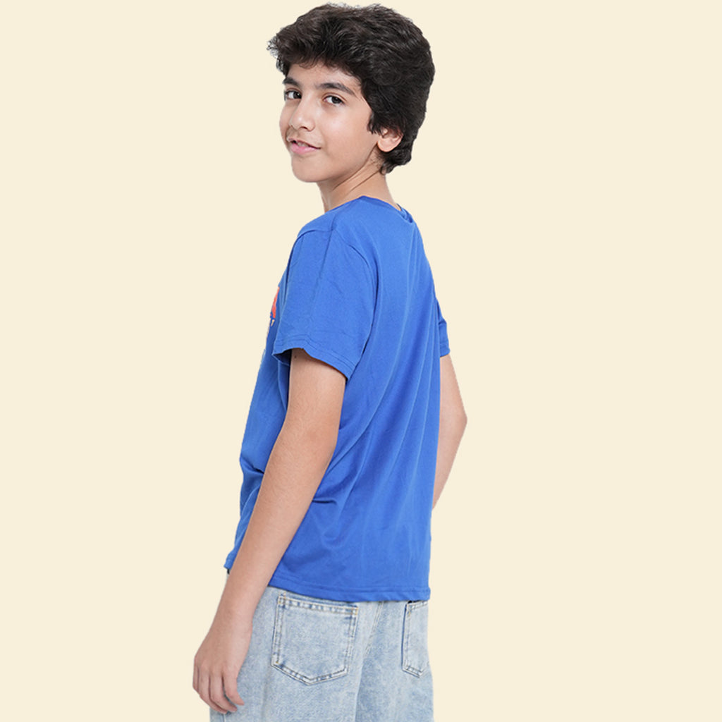 Boys Blue Headphone Graphic Short Sleeves T-Shirt Tshirts