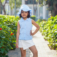 Girls Blue Pin Stripe Top With Shorts set 2 pc. Sets