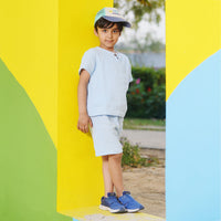 Boys Light Blue Top With Elasticated Shorts Sets Light Blue 1-2 Y
