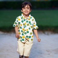 Boys Floral Print Shirt With Shorts Set Sets