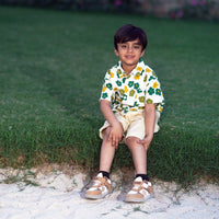 Boys Floral Print Shirt With Shorts Set Sets