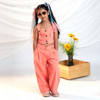 Girls Sleeveless Denim Top With Denim Straight Leg Pants Set 2 pc. Sets