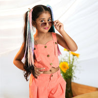 Girls Sleeveless Denim Top With Denim Straight Leg Pants Set 2 pc. Sets