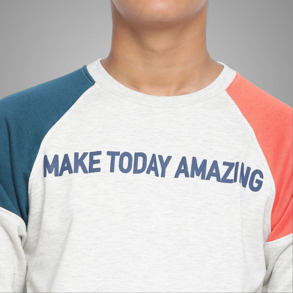 Boys Long Sleeves Typography Print Sweatshirts Sweatshirts & Hoodies   