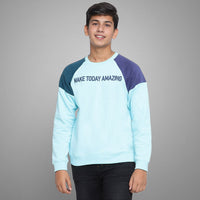 Boys Long Sleeves Typography Print Sweatshirts Sweatshirts & Hoodies Sky Blue 7-8 Y 