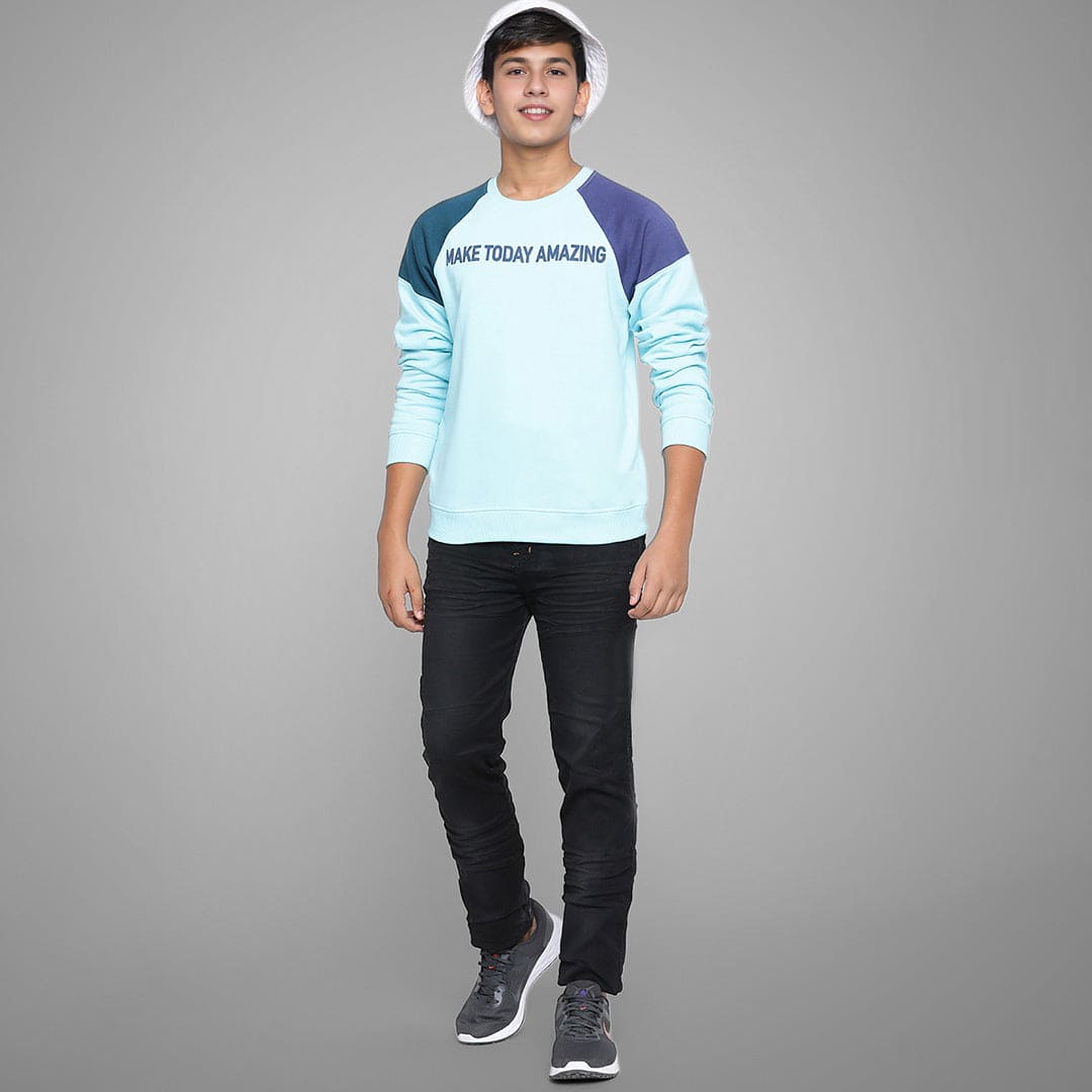 Boys Long Sleeves Typography Print Sweatshirts Sweatshirts & Hoodies   