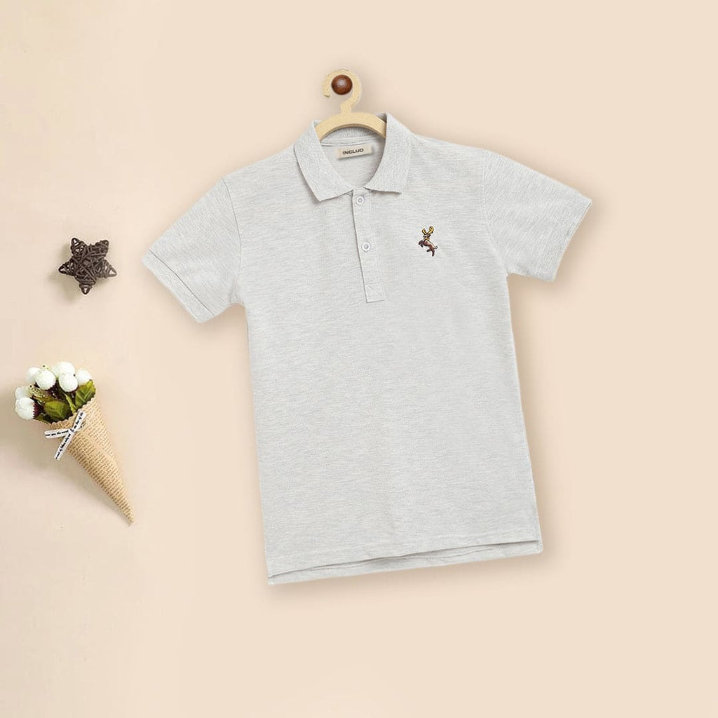 Boys Solid Polo Neck T-shirt