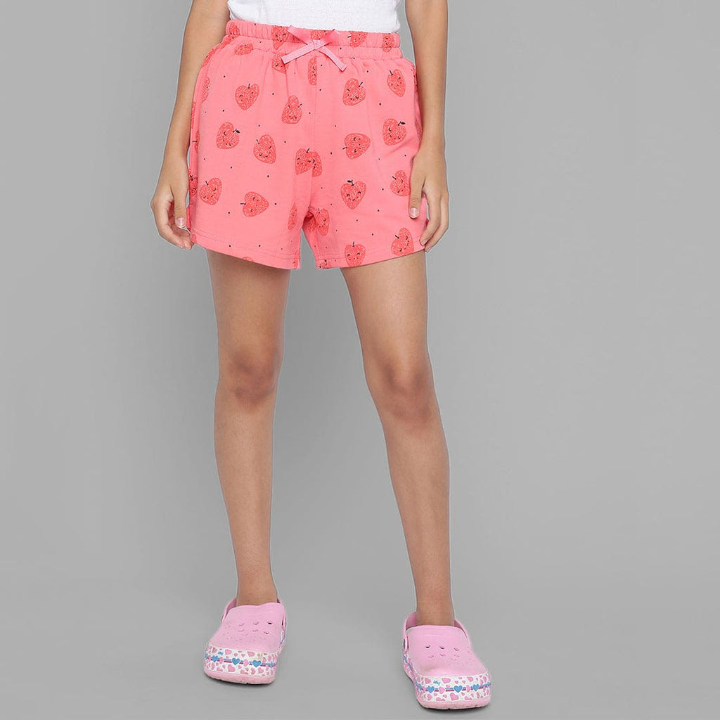 Girls Strawberry Print Looper Shorts Shorts Pink 7-8 Y 