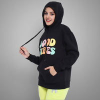 Girls Printed Full Sleeves Hooded  Sweatshirt Sweatshirts & Hoodies   