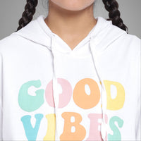 Girls Printed Full Sleeves Hooded  Sweatshirt Sweatshirts & Hoodies   