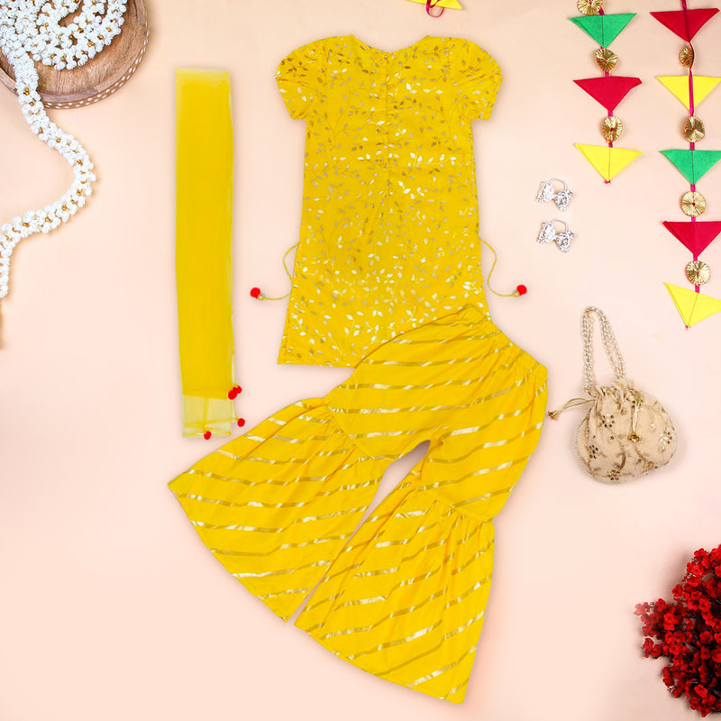 Girls Yellow Sharara Set Ethnic Gift Hamper Ethnicwear Girls