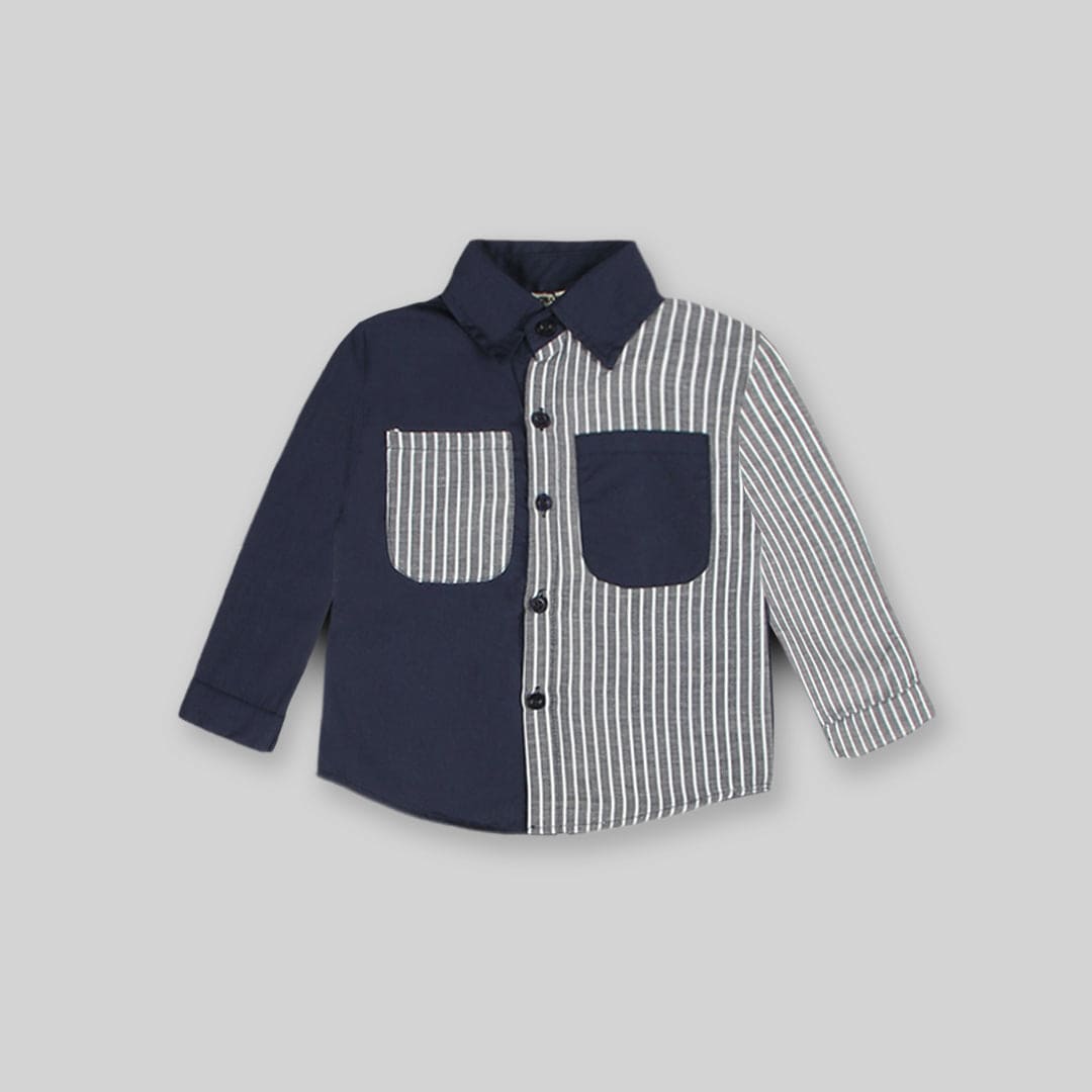 Boys Solid & Stripe Shirt Shirts