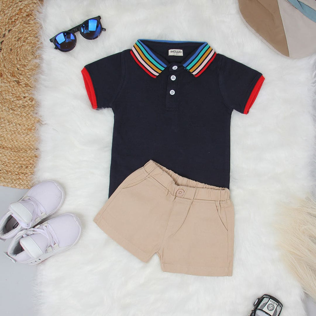 Boys Navy Casual Wear T-Shirt & Shorts Clothing Sets Sets Style 4 1-2 Y 