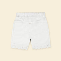 Girls Light Blue Collar Embroidery Top With Lace Bottom Shorts Sets