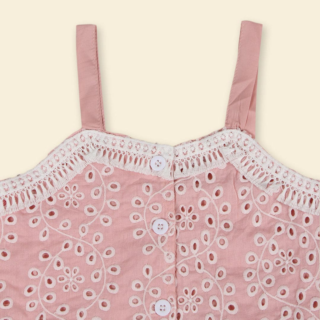 Girls Schiffli Top with Shorts Set Sets   