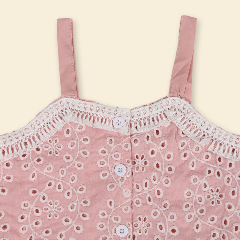 Girls Schiffli Top with Shorts Set Sets   