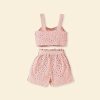 Girls Schiffli Top with Shorts Set Sets   