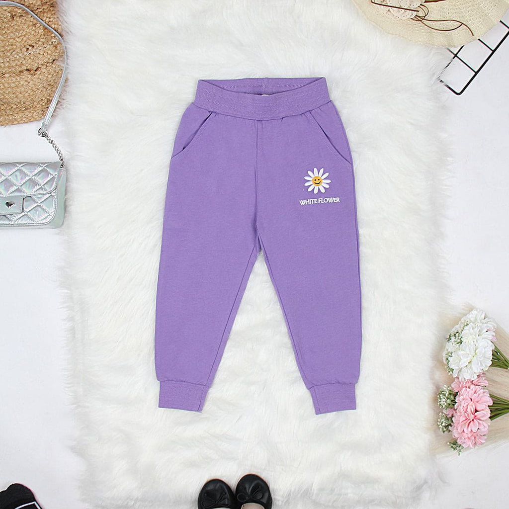 Girls Elasticated Jogger Pants Trackpants & Joggers Purple 18-24 M