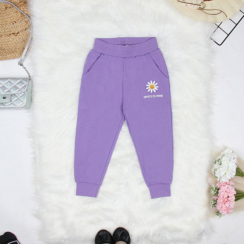 Girls Elasticated Jogger Pants Trackpants & Joggers Purple 18-24 M
