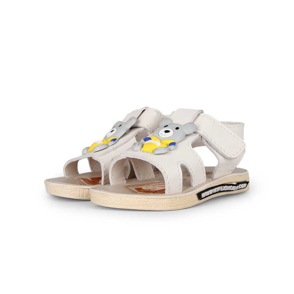 Boys Patch Applique Velcro Slip On Sandals Footwear Cream 9-12 M 