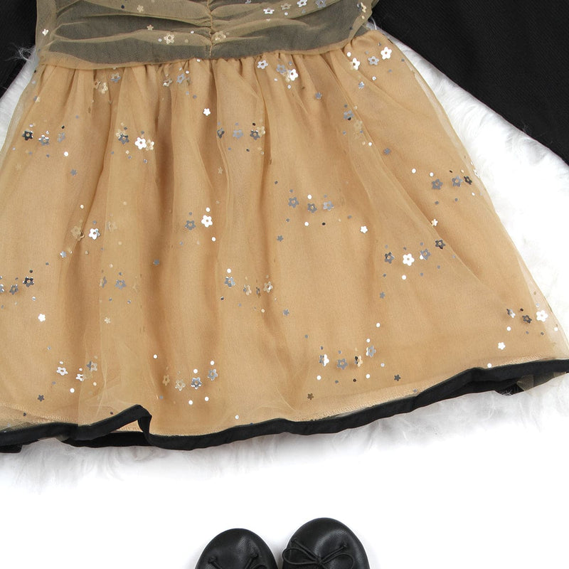 Girls Black Embellished Full Sleeves Partywear Dress Party Dresses