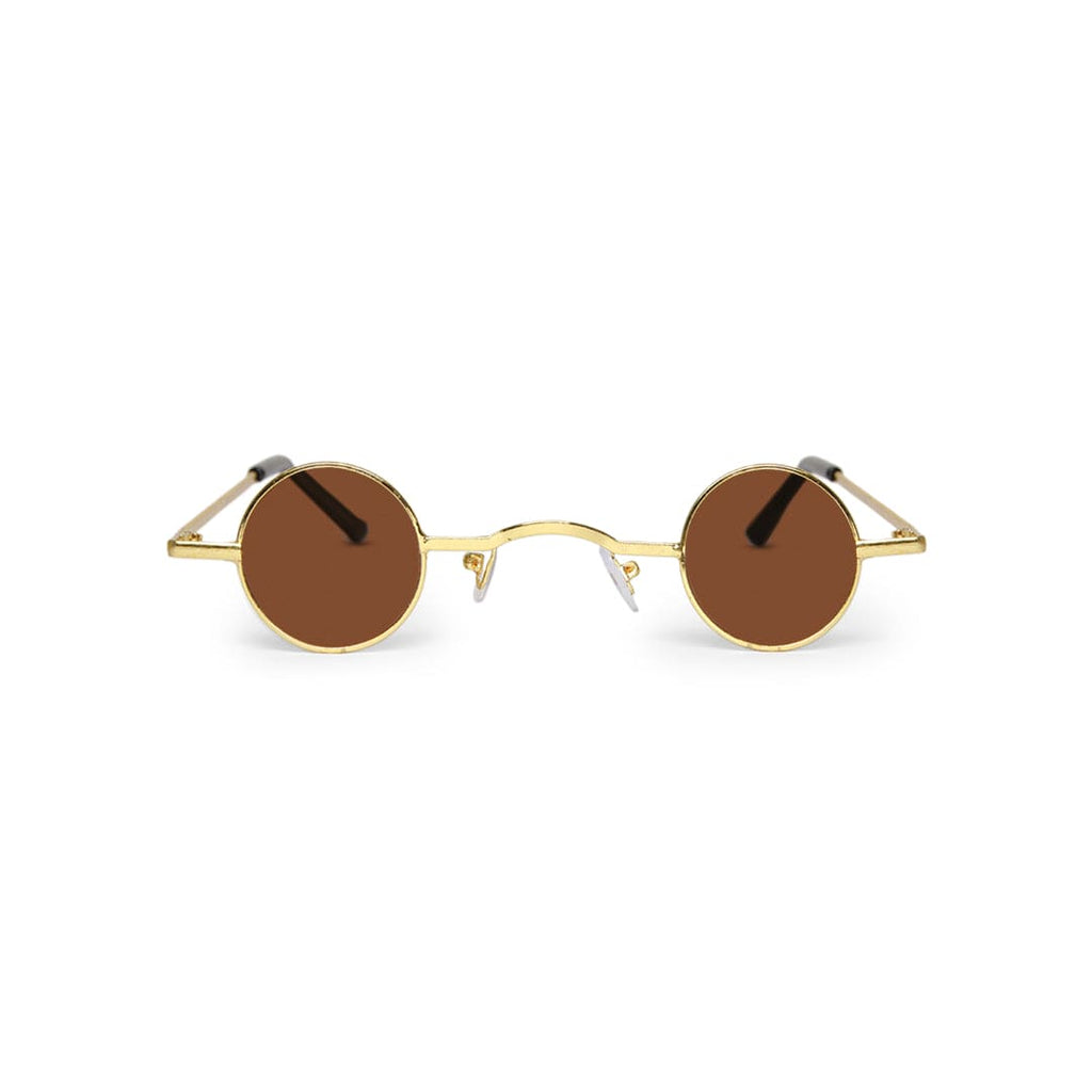 Girls Brown Round Shape Golden Eye Glasses Accessories Brown Onesize