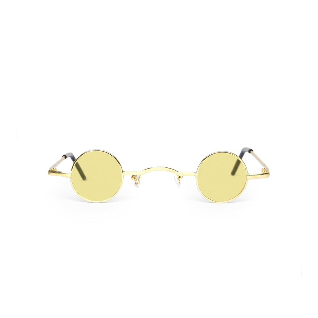 Girls Yellow Round Shape Golden Eye Glasses Accessories Yellow Onesize