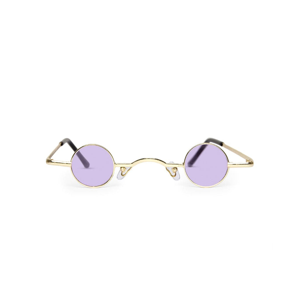 Girls Purple Round Shape Golden Eye Glasses Accessories