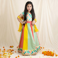 Multicolor Kurta Pyjama & Lehenga Sibling Set Siblings Set   