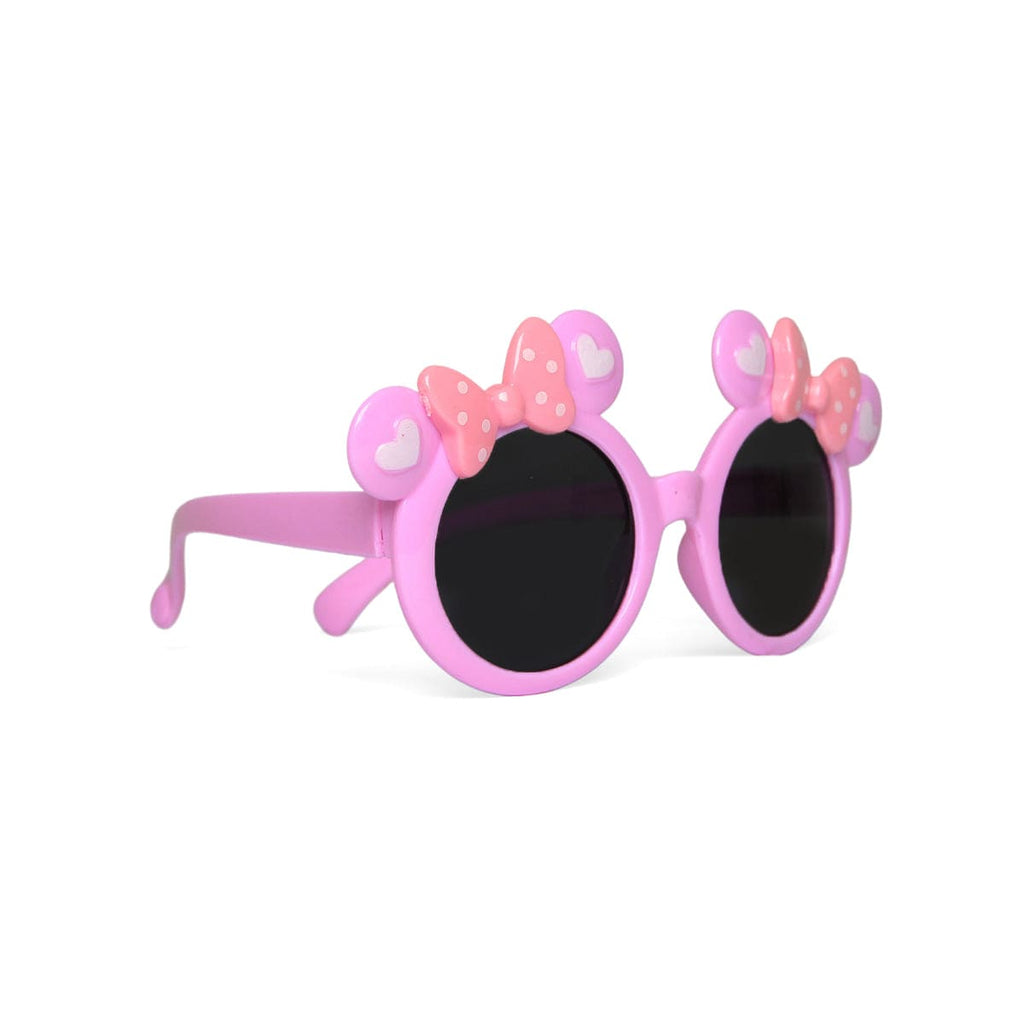 Girls Purple Stylish Round Shape Sunglasses With Bow Accessories