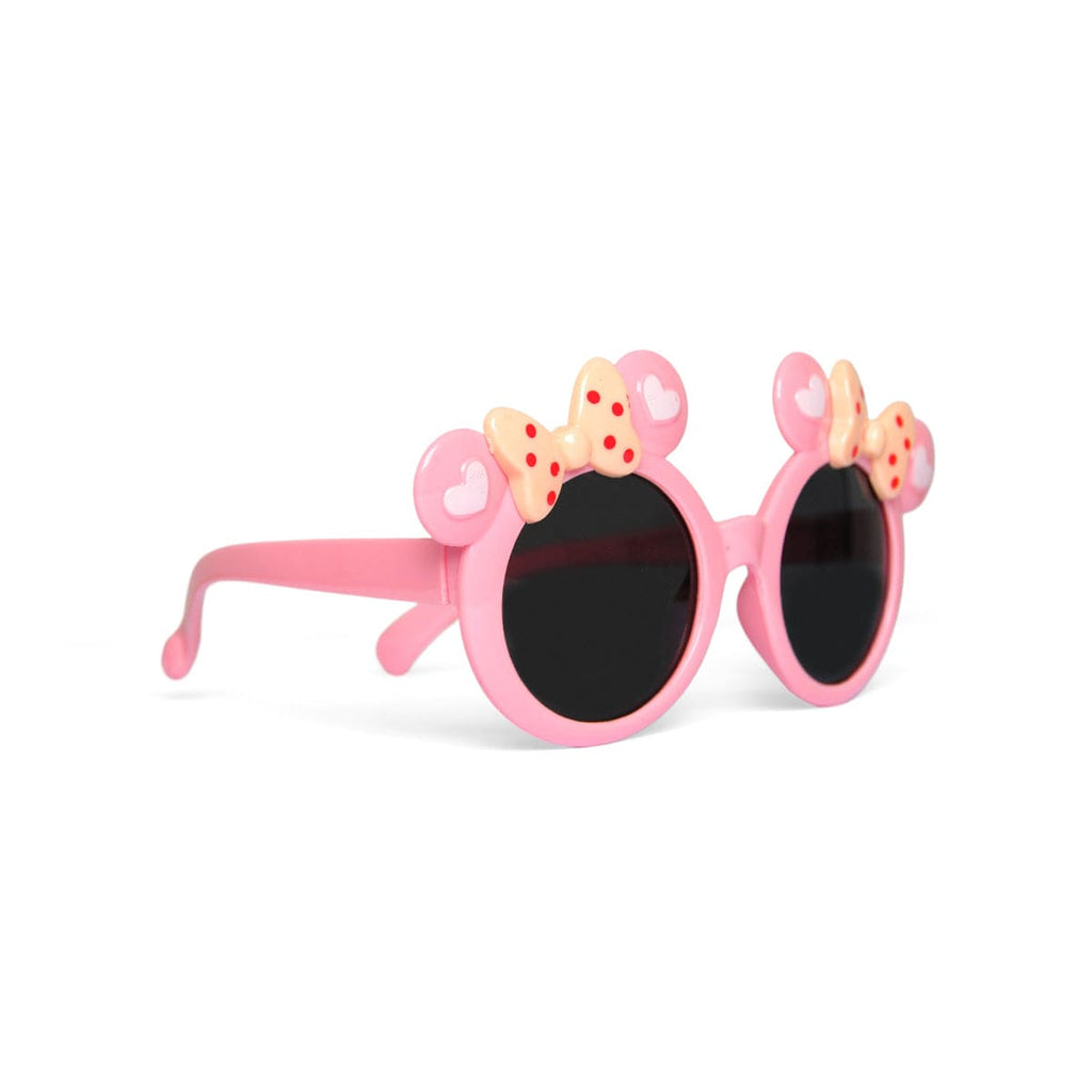 Girls Pink Stylish Round Shape Sunglasses With Bow Accessories Pink Onesize