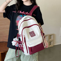 Unisex Red Multipocket Backpack Accessories   