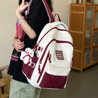 Unisex Red Multipocket Backpack Accessories   
