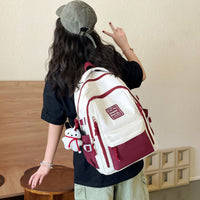 Unisex Red Multipocket Backpack Accessories   