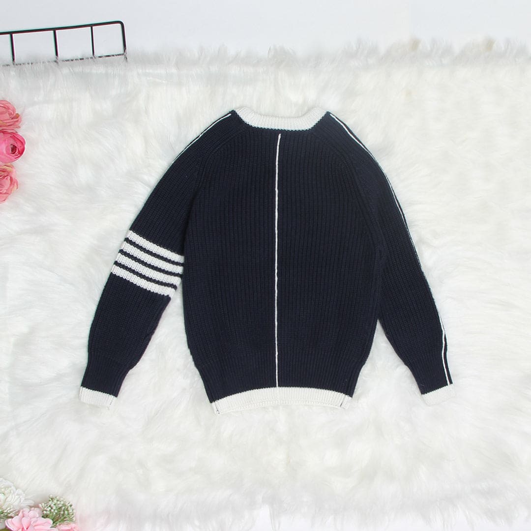 Boys Navy Long Sleeve Round Neck Sweater Sweater & Cardigans