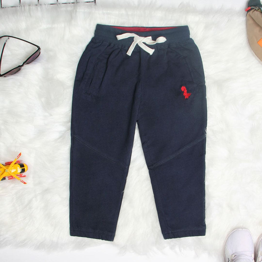 Boys Navy Joggers With Drawstring Denims & Trousers Navy 3-4 Y