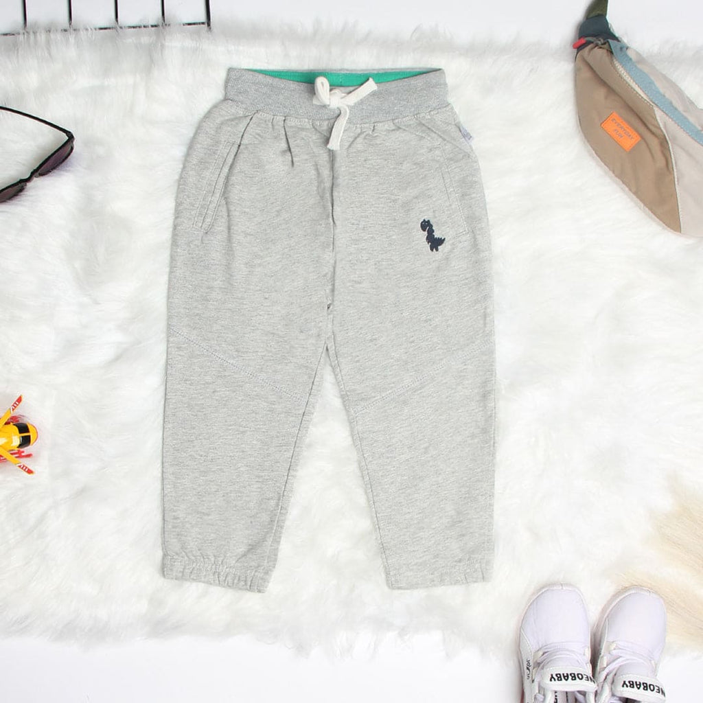 Boys Grey Joggers with Drawstring Denims & Trousers Grey 3-4 Y