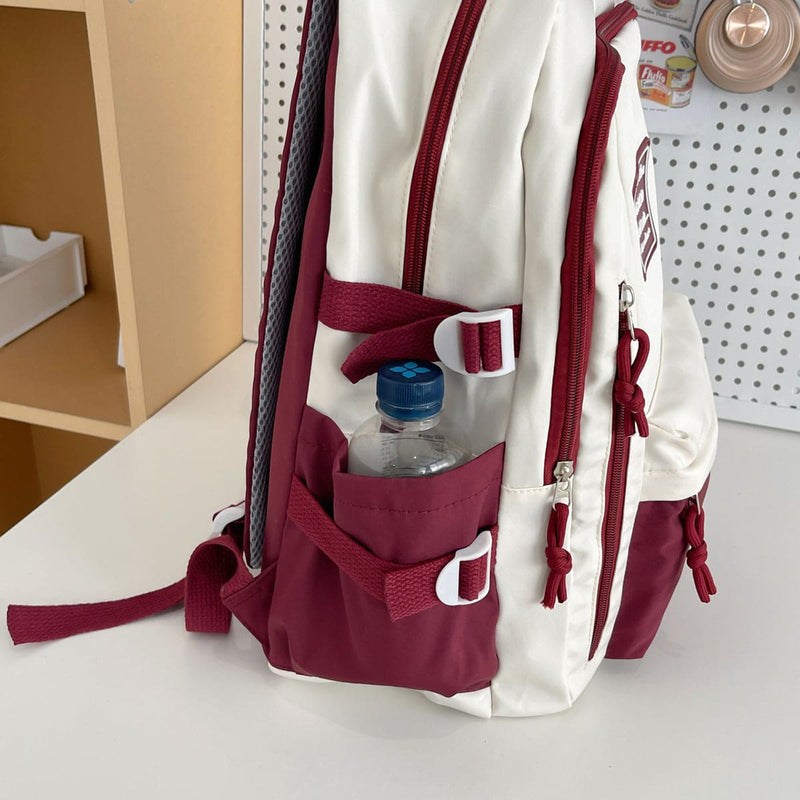 Unisex Red Multipocket Backpack Accessories   