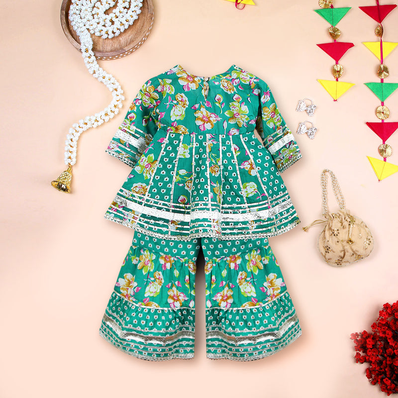 Girls Bandhani Printed Sharara Set Ethnic Gift Hamper Ethnicwear Girls