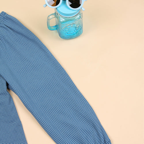 Boys Blue Pinstriped Joggers Trackpants & Joggers