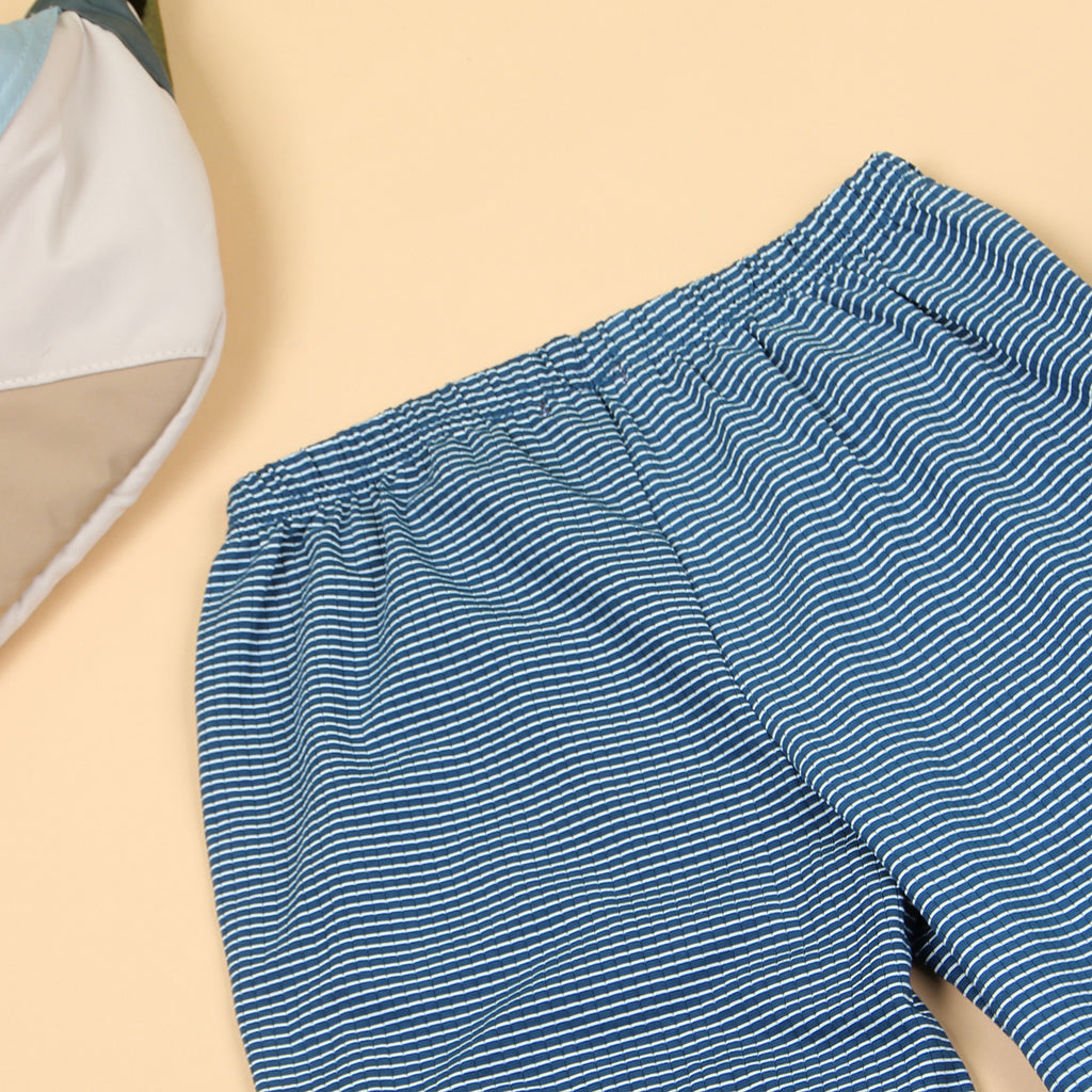Boys Blue Pinstriped Joggers Trackpants & Joggers