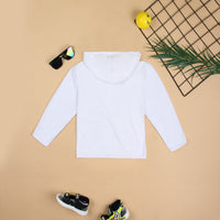 Boys White Long Sleeves Hooded Sweatshirt Sweatshirts & Hoodies