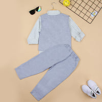 Boys Waistcoat with Striped Shirt and Trousers Set (Copy) 3 pc. Sets