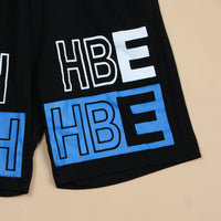 Boys Blue Metallic T-shirt with Printed Shorts Set Sets