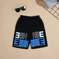 Boys Blue Metallic T-shirt with Printed Shorts Set Sets