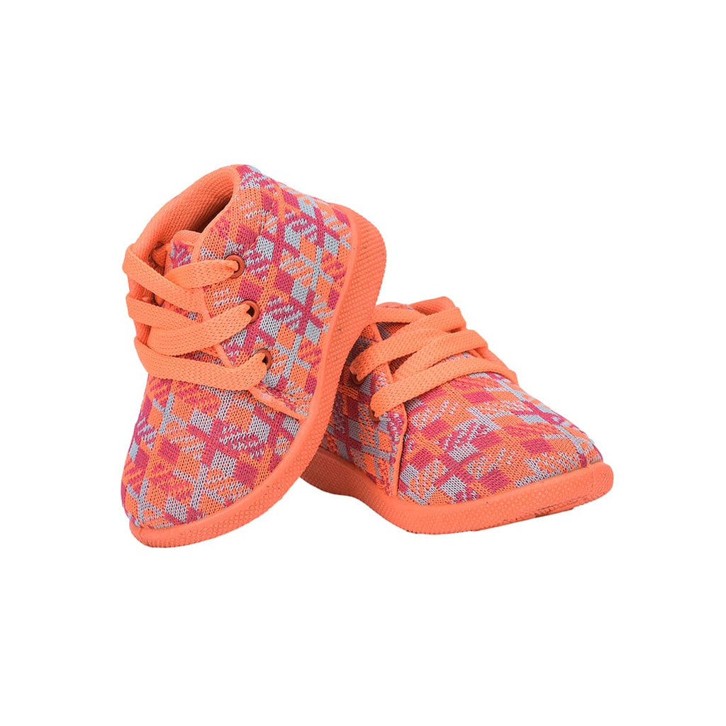 Unisex Textured Mesh Lace Shoes Footwear Orange 3-6 M 